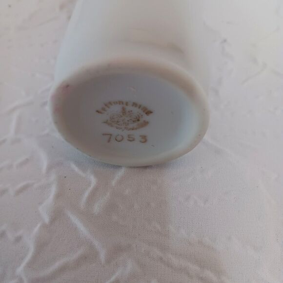 Vtg Lefton China Hand Painted Floral Bud Vase #7053 Gold Trim Porcelain Japan - Picture 8 of 9